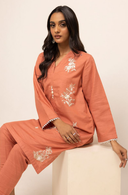 1 Piece | Embroidered Cotton Kurta