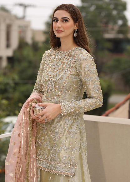 Sehar | Pistachio Green Tissue Embellished Sharara
