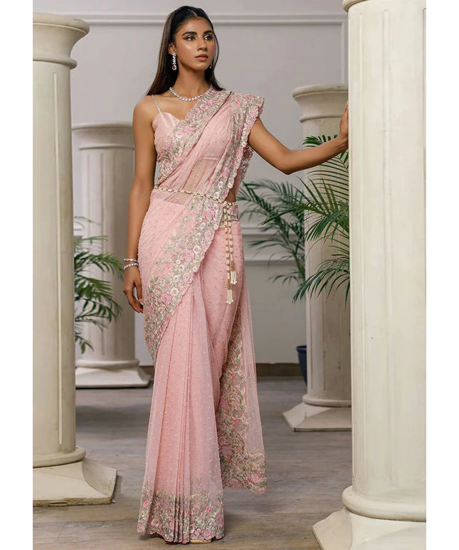 Nora | Embroidered Net Saree