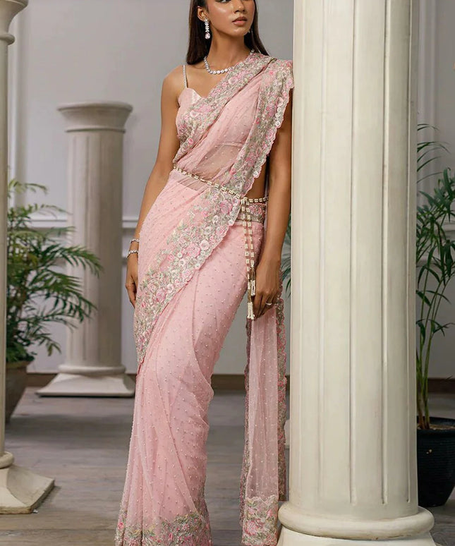 Nora | Embroidered Net Saree