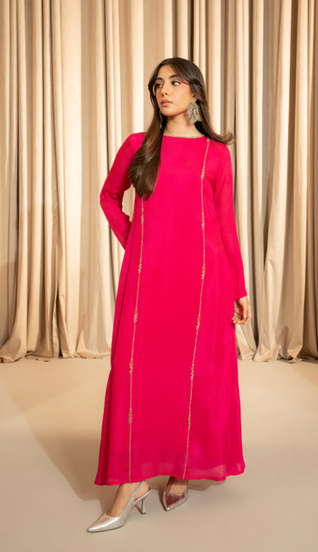 1 Piece | Soft Silk Embellished Dress