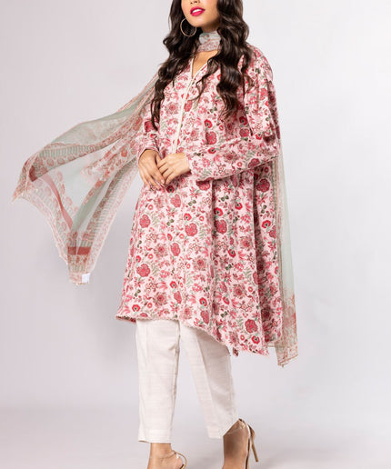 Floral Print Light Khaddar Suit 