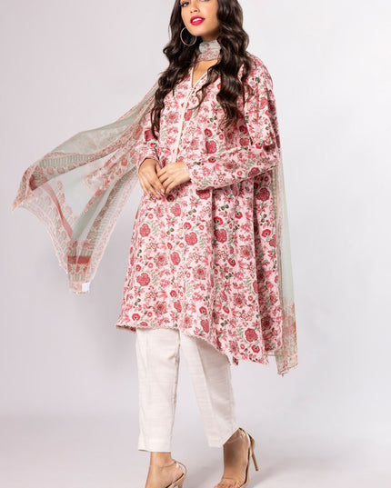 Floral Print Light Khaddar Suit 