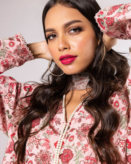 Floral Print Light Khaddar Suit 
