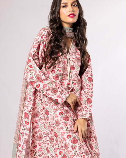 Floral Print Light Khaddar Suit 