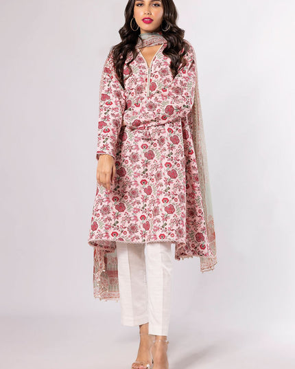 Floral Print Light Khaddar Suit 