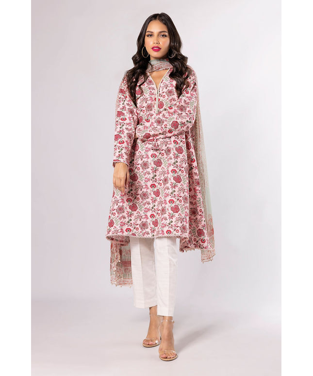 Floral Print Light Khaddar Suit 
