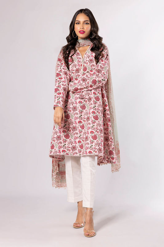 Floral Print Light Khaddar Suit 