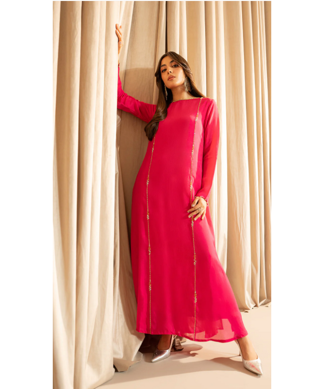 1 Piece | Soft Silk Embellished Dress