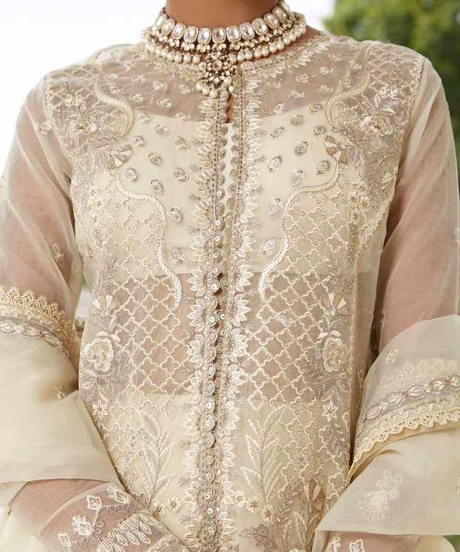 Zora | Organza Embroidered Sharara