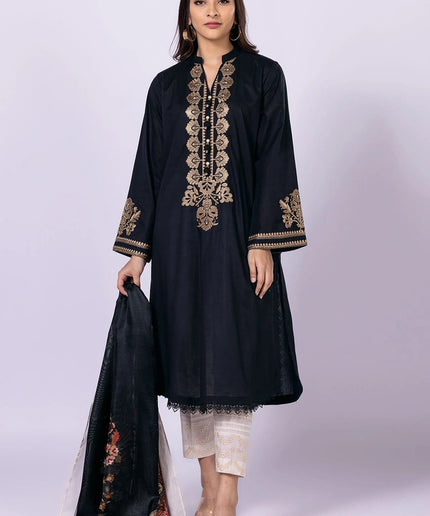 Women's Black Embroidered Suit
