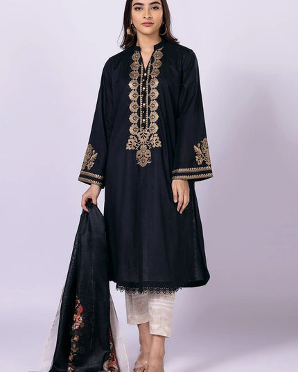 Women's Black Embroidered Suit