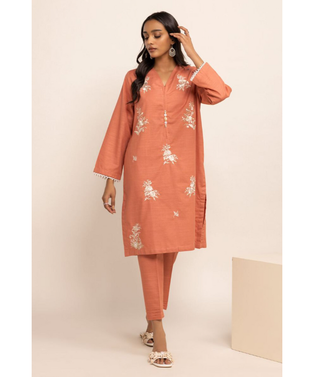 1 Piece | Embroidered Cotton Kurta