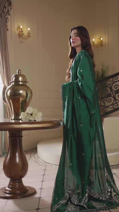 Diba | Green Embellished Tissue Silk Suit