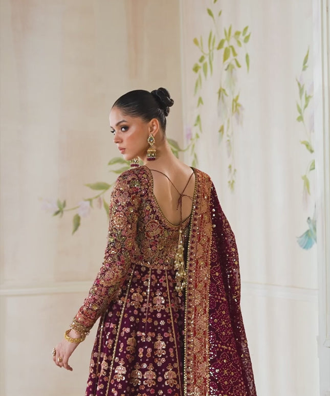 Heer Ranjhna | Embroidered Embellished Chiffon Wedding Dress