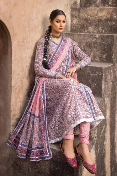 3 Piece | Gul Ahmed Printed Lawn in Purple