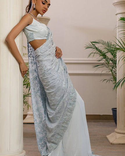 Dana | Embroidered Net Saree