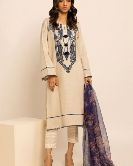 2 Piece | Embroidered Cotton Kurta Set