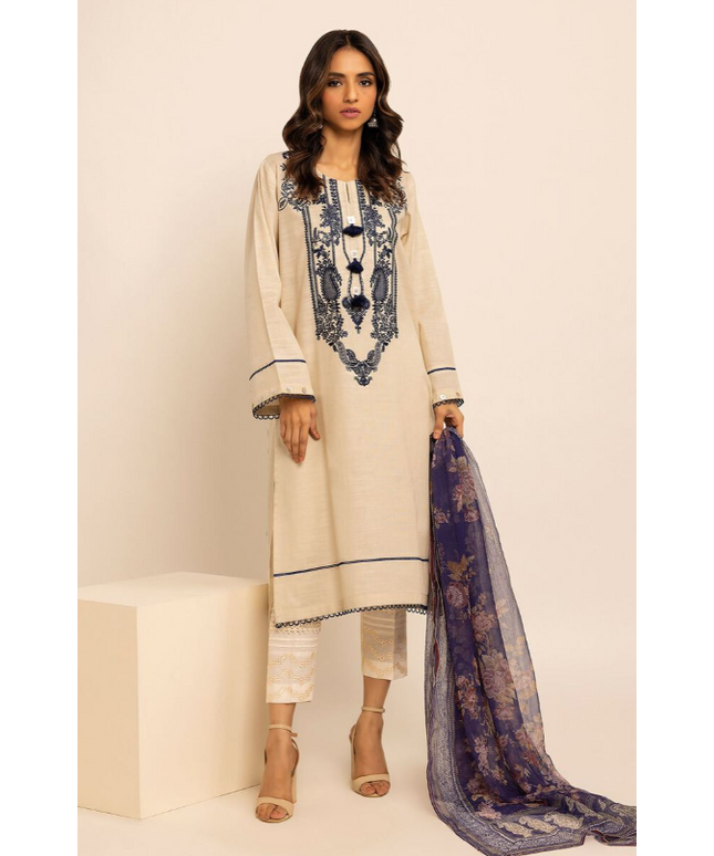 2 Piece | Embroidered Cotton Kurta Set